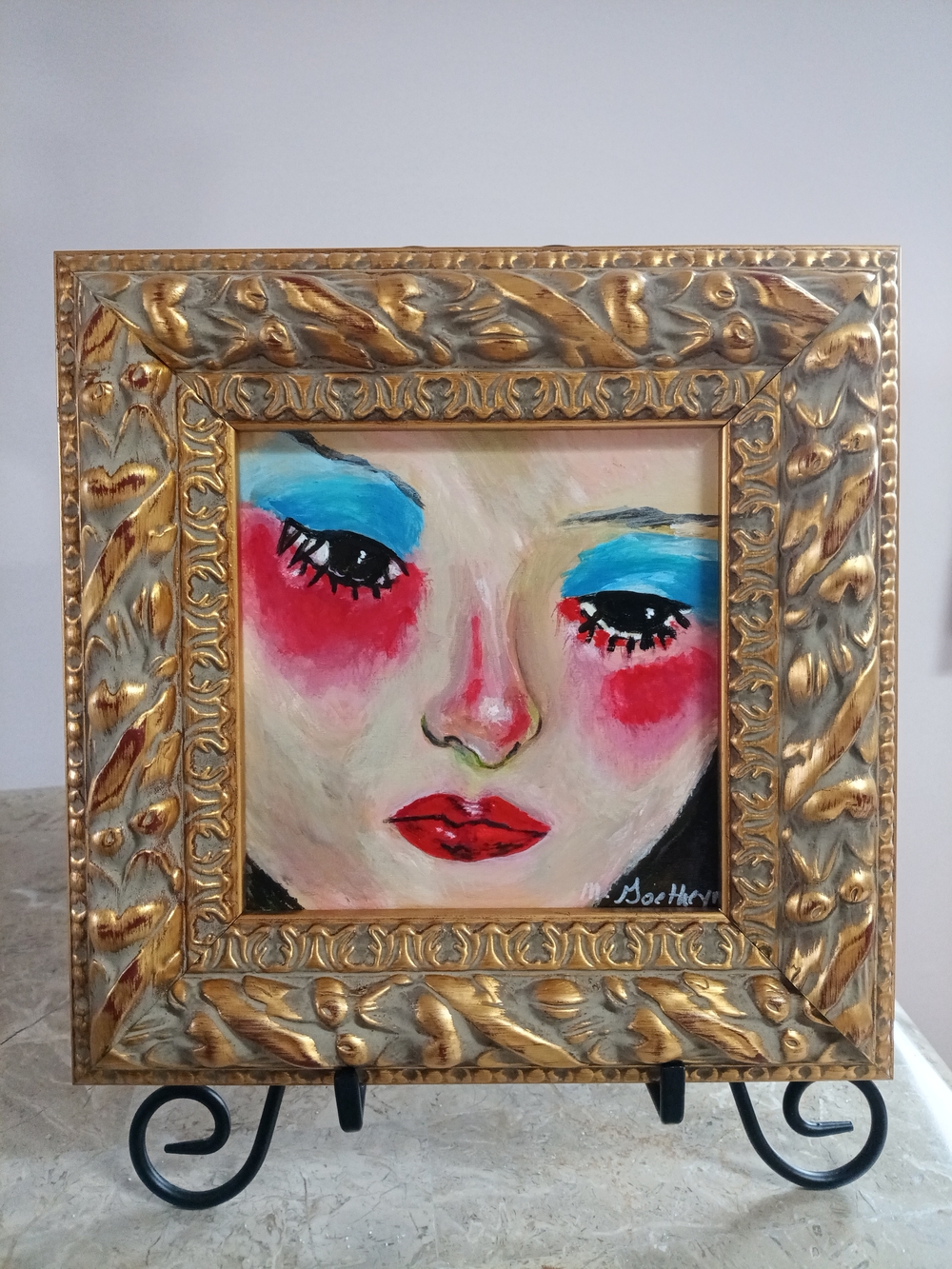 Framed Modern Portrait Art Oil Painting